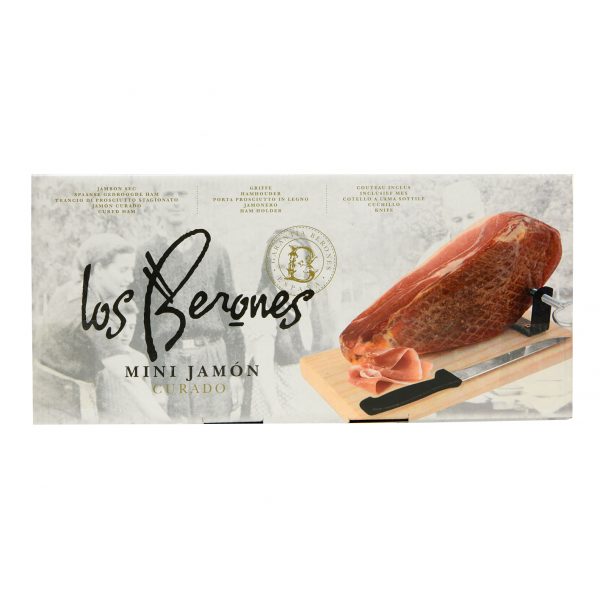Spanish matured mini ham - including ham holder & knife
